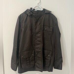Banana Republic waxed men’s coat with hood